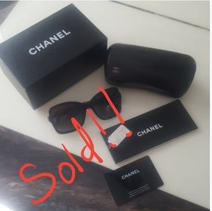 New Authentic Chanel Black Sunglasses